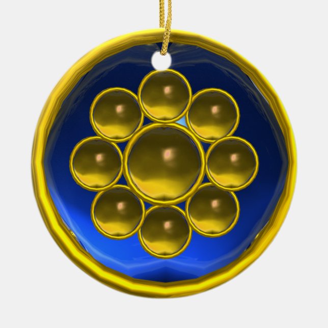 ORNAMENTO DE CERÂMICA TOPAZ AMARELO, ESPONHA DE ESPONA DE SALVAGUARDA AZ (Frente)