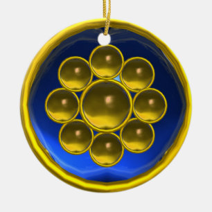 ORNAMENTO DE CERÂMICA TOPÁZIO AMARELO, PEDRA PRECIOSA AZUL SEGUNDA-FEIR