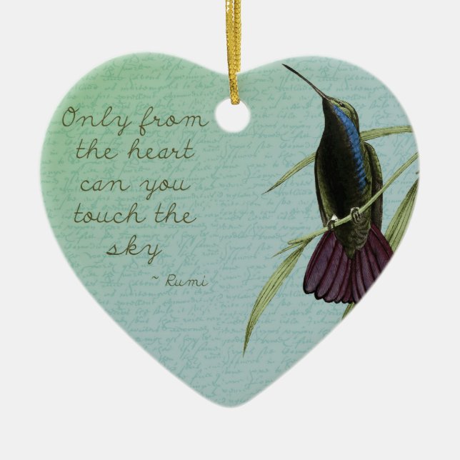Ornamento De Cerâmica Toque no colibri do céu (Frente)