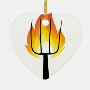 Ornamento De Cerâmica Torch e Pitchfork