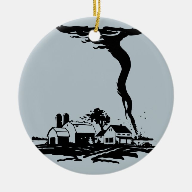 Ornamento De Cerâmica Tornado Storm Chaser Fazenda House (Frente)