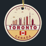 Ornamento De Cerâmica Toronto Canada City Skyline Emblem<br><div class="desc">Design de arte colorida e minimalista de Toronto com monumentos e marcos da cidade do Canadá.</div>