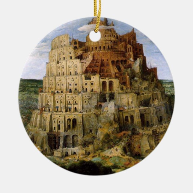 Ornamento De Cerâmica Torre de Babel - 1563 (Frente)