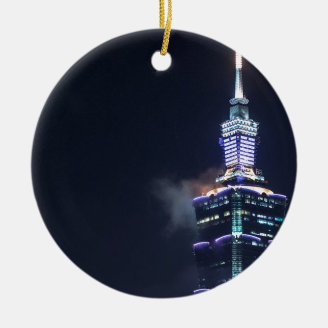 Ornamento De Cerâmica Torre de Taipei 101 em Formosa, close up (Frente)