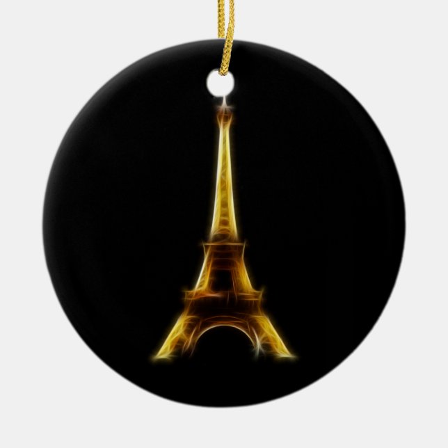 Ornamento De Cerâmica Torre Eiffel em Paris France (Frente)