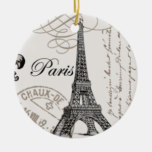 Ornamento De Cerâmica torre Eiffel moderna do vintage