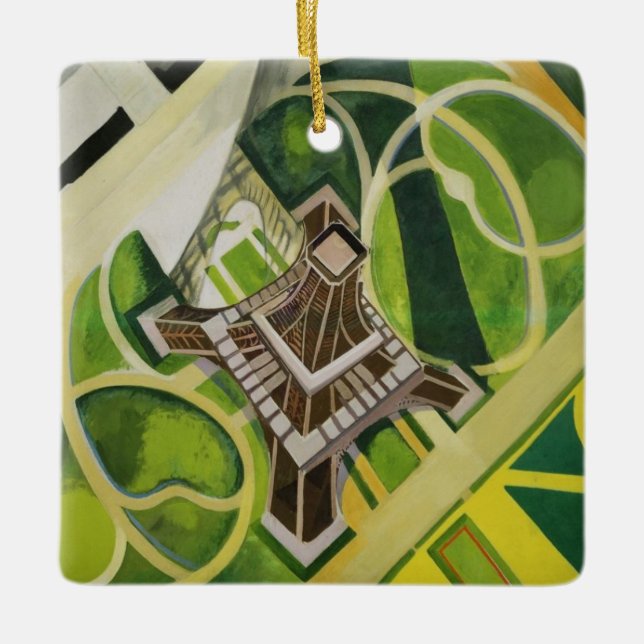 Ornamento De Cerâmica Torre Eiffel (por Robert Delaunay) (Frente)