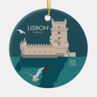 Torre Lisboa de Belem no estilo do poster vintage