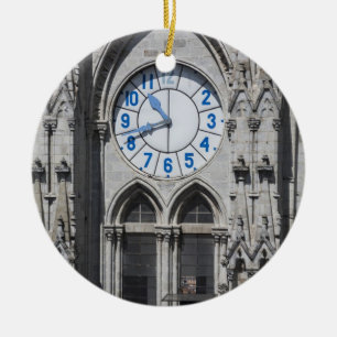 Ornamento De Cerâmica Torres do relógio na Basílica Nacional, Equador
