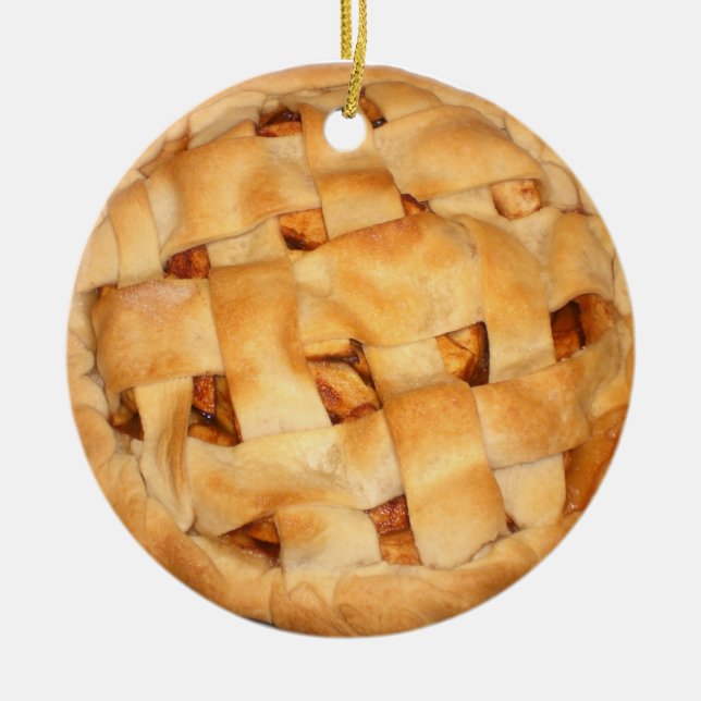 Ornamento De Cerâmica Torta de Maçã Assada (Frente)