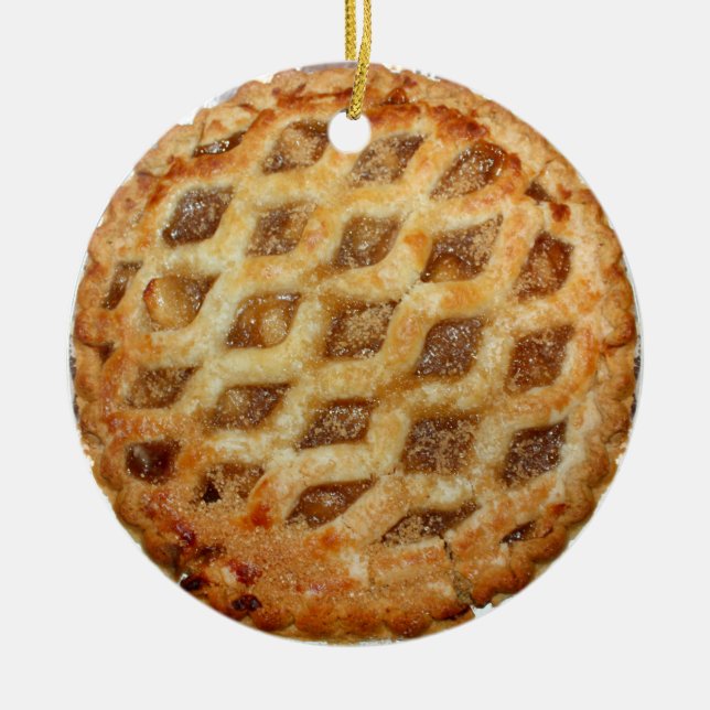 Ornamento De Cerâmica Torta de Maçã Quente Fresca (Frente)