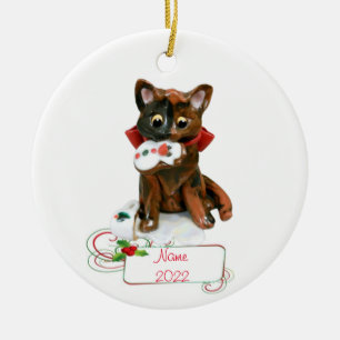 Ornamento De Cerâmica Tortie Cat Tortoisesinferno