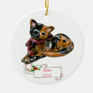 Ornamento De Cerâmica Tortie Cat Tortoisesinferno