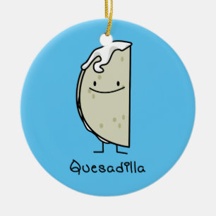 Ornamento De Cerâmica Tortilha grelhada mexicano do Quesadilla com