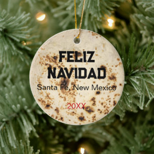 Ornamento De Cerâmica Tortilha Personalizar Foto Natal