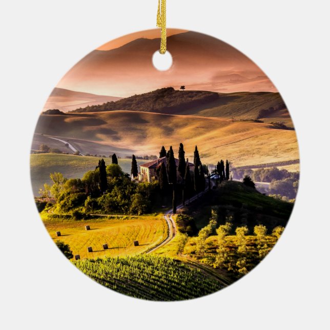 Ornamento De Cerâmica Toscana, Itália, fotografia paisagística (Traseira)
