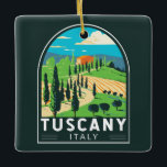 Ornamento De Cerâmica Toscana Itália Vineyard Viagem Art Vintage<br><div class="desc">Design de arte vetorial da Toscana. A sua capital,  Florença,  é o lar de uma das mais reconhecíveis artes e arquitetura do Renascimento do mundo,  incluindo a estátua "David" de Michelangelo.</div>