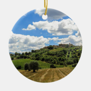 Ornamento De Cerâmica Toscana, paisagem panorâmica - Itália