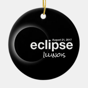 Ornamento De Cerâmica Total Solar Eclipse 2017 - Illinois