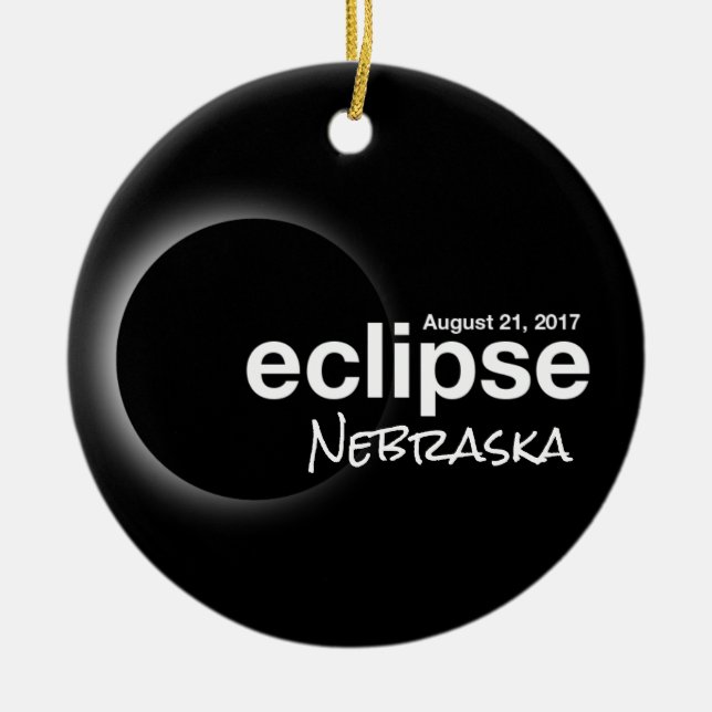 Ornamento De Cerâmica Total Solar Eclipse 2017 - Nebraska (Frente)
