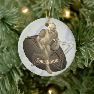 Ornamento De Cerâmica Touchdown de futebol