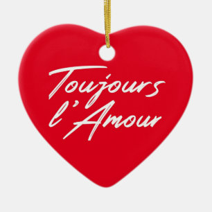 Ornamento De Cerâmica Toujours l'Amour - Amor eterno para casamento