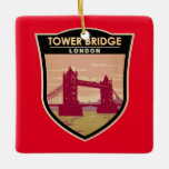 Ornamento De Cerâmica Tower Bridge London Viagem Art Vintage<br><div class="desc">Trabalho de arte de vetor da ponte de torre. Torre Bridge é uma ponte móvel que atravessa o rio Tamisa. É um ícone de Londres com engenharia victoriana e passagens modernas de vidros.</div>