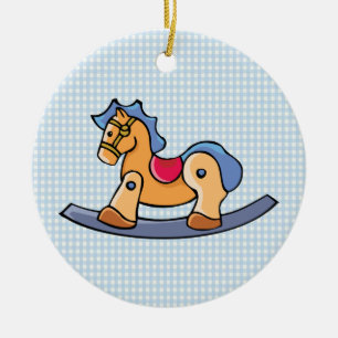 Ornamento De Cerâmica Toy Rocking Horse