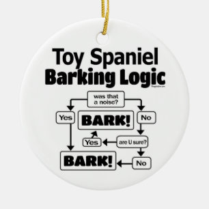 Ornamento De Cerâmica Toy Spaniel Barking Logic