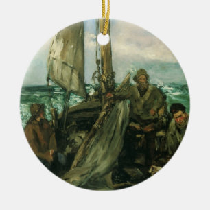 Ornamento De Cerâmica Trabalhadores do Mar por Edouard Manet, Arte Antig