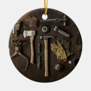 Ornamento De Cerâmica Trabalhadores manuais temáticos, de madeira da