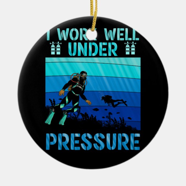 Ornamento De Cerâmica Trabalhar Bem Sob Pressão, Mergulhar Diver Oceânic (Frente)