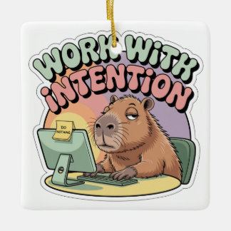 Ornamento De Cerâmica Trabalhe Com Intenção