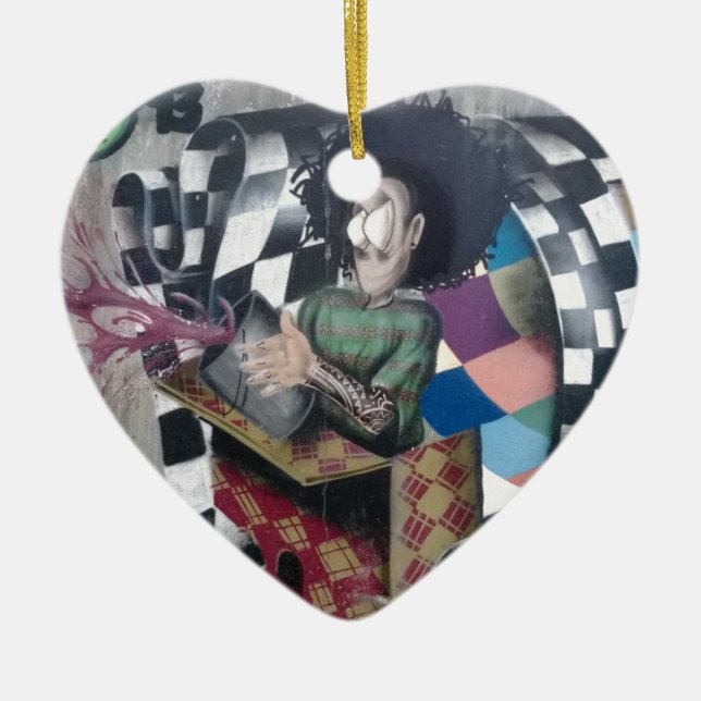 Ornamento De Cerâmica Trabalho de arte abstrato Grafite (Frente)