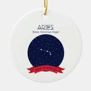 Ornamento De Cerâmica Traços do Aries