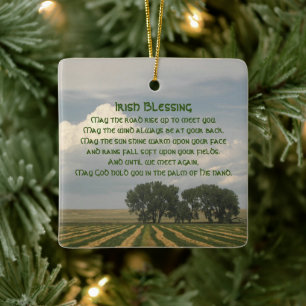 Ornamento De Cerâmica Tradicional Irish Blessing Farmland