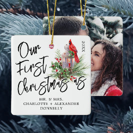 Ornamento De Cerâmica Tradicional Nossa Primeira Foto Cerâmica de Natal