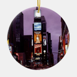 Ornamento De Cerâmica Tráfego na Times Square de Nova York à noite