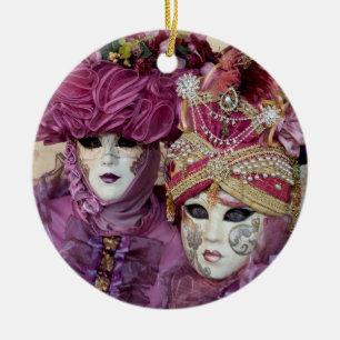 Ornamento De Cerâmica Traje de Carnaval roxo, Veneza