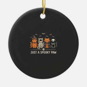 Ornamento De Cerâmica Traje de Gato de Halloween Spooky Paw Design Vetor