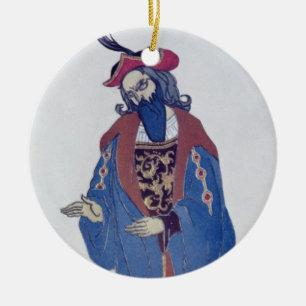 Ornamento De Cerâmica Traje o design para a Azul-Barba, do Beaut do sono