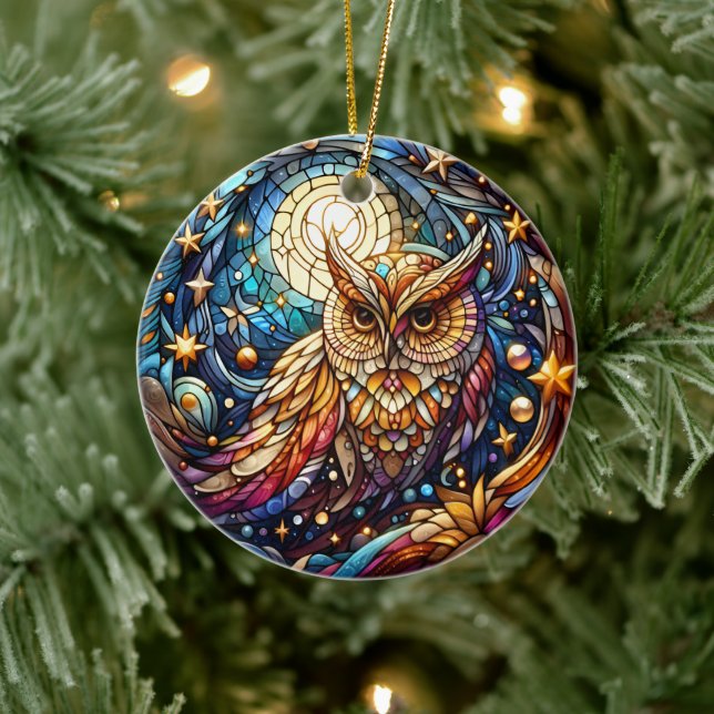 Ornamento De Cerâmica Tranquilidade em Vidro A Janela de Vidro Floral (Árvore)