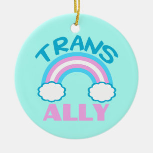Ornamento De Cerâmica Transgender Ally Trans Rainbow Cerâmica Bonito