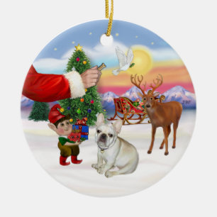 Ornamento De Cerâmica Tratado para um Bulldog Francês