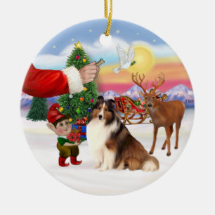 Ornamento De Cerâmica Tratar uma Shetland Sheepdog ( nº 7)