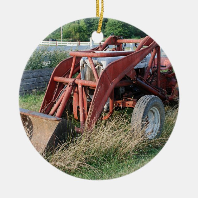 Ornamento De Cerâmica trator (Frente)