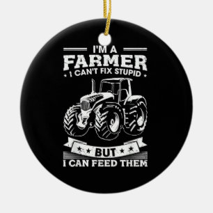 Ornamento De Cerâmica Trator de Agricultura Engraçado Eu Sou um Fazendei
