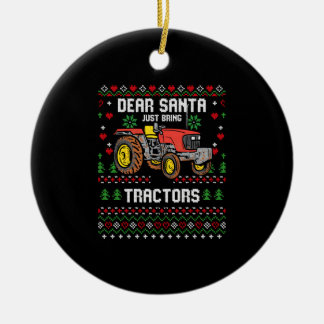 Ornamento De Cerâmica Trator Driver Ugly Xmas Sweater Farmer