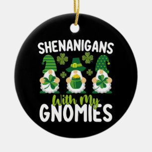 Ornamento De Cerâmica Travessuras Com Meus Gnomos Dia de São Patrício Gn