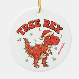 Ornamento De Cerâmica Tree Rex Funny Dinosaur Christmas Ornament Gift